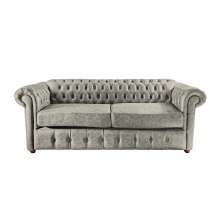 Kit Dois Sofás Chesterfield Capitone Luis XV Vicenzo Couro Eco Cinza 1,80 / Decoracao, sala tv estar, recepçao