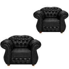 Kit Duas Poltronas Chesterfield Merlo Corano Preto / decoracao, sala tv estar, recepcao