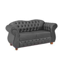 Namoradeira Chesterfield Merlô 2 Lugares Suede Cinza