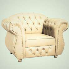 Poltrona Chesterfield Merlo Corano Bege