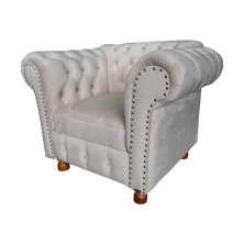 Poltronas Chesterfield Capitone Luis XV Suede Nude