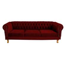 Sofá Chester Field Duque Suede Bordô Sala/Recepção