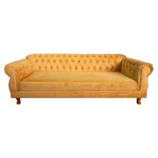 Sofá Chester Field Elisabeth Suede Amarelo Ouro Sala/Recepção