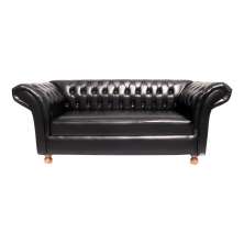 Sofá ChesterField Conde Del 2,30 Corano Preto Sala/Recepção