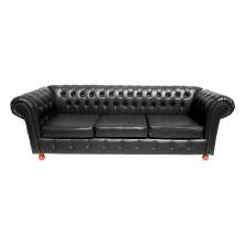Sofá ChesterField Luiz XV 2,30 Corano Preto Sala/Recepção