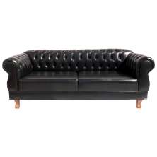 Sofá Chesterfield Capitone Elisabeth Corano Preto 2,00