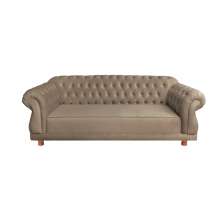 Sofá Chesterfield Capitone Elisabeth Suede Bege 2,00