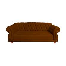 Sofá Chesterfield Capitone Elisabeth Suede Terracota 2,00