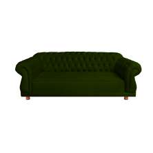 Sofá Chesterfield Capitone Elisabeth Suede Verde Musgo 2,00