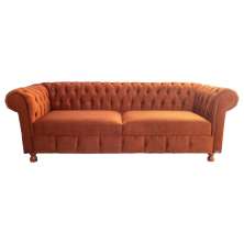 Sofá Chesterfield Capitone Luiz XV 1,80M Suede Terracota