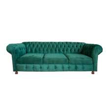 Sofá Chesterfield Capitone Luiz XV 1,80M Suede Verde Musgo