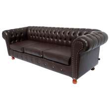 Sofá Chesterfield Capitone Luiz XV Corano Marrom Café 2M