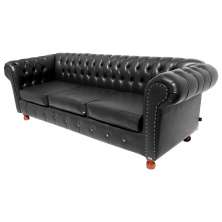 Sofá Chesterfield Capitone Luiz XV Suede Corano Preto 1,80 / Decoracao , sala tv estar