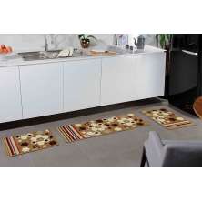 Kit Cozinha Madrid Flower Caramelo 3 Peças - Oásis