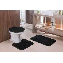 Kit Banheiro Classic Preto 3 Peças - Oásis
