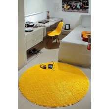 Tapete Para Sala e Quarto Classic Teen Redondo Amarelo 1,50m 1 Peça - Oásis