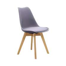 Cadeira Saarinen Wood Com Estofamento Várias Cores - Cinza
