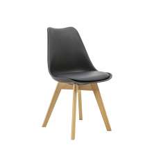Cadeira Saarinen Wood Com Estofamento Várias Cores - Preto