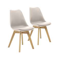 Kit 2 Cadeiras Saarinen Wood Com Estofamento Várias Cores - Nude
