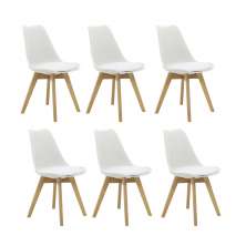 Kit 6 Cadeiras Saarinen Wood Com Estofamento Várias Cores - Branco