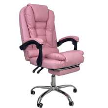 Cadeira de Escritório Presidente Soft Ergonômica Apoio Para Pés Rosa