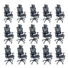 Kit 15 Cadeiras de Escritório Presidente Executiva Oficial Titan Preto