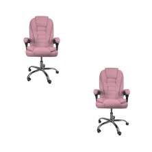 Kit 2 Cadeiras De Escritório Presidente Reclinável Rosa