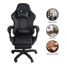 Kit 2 Cadeiras Gamer Stillus Ergonômica com Apoio Para os Pés - Preto