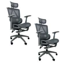 Kit 2 Cadeiras de Escritório Presidente Executiva Oficial Titan Cinza