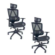 Kit 2 Cadeiras de Escritório Presidente Executiva Oficial Titan Preto