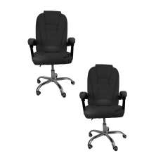 Kit 2 Cadeiras de Escritório Presidente Soft Reclinável Ergonômica Preto