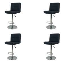 Kit 4 Banquetas Gomos Comfort Estofada Giratória Altura Regulável