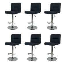 Kit 6 Banquetas Gomos Comfort Estofada Giratória Altura Regulável
