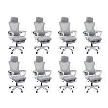 Kit 8 Cadeiras de Escritório Presidente Executiva Oficial Supreme Cinza