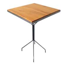 Mesa Bistrô Quadrada Deen l Preta e Marrom Claro