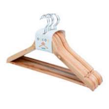 Kit com 8 Cabides Madeira Natural