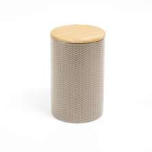 Pote com Tampa de Bambu Oikos 1,5L Bege