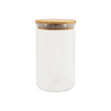 Pote de Vidro com Tampa de Bambu Oikos 1,1L Natural