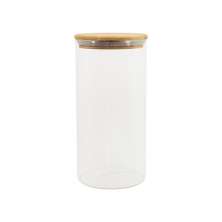 Pote de Vidro com Tampa de Bambu Oikos 1,6L Natural