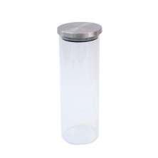 Pote de Vidro com Tampa de Inox Oikos 1,7L Natural