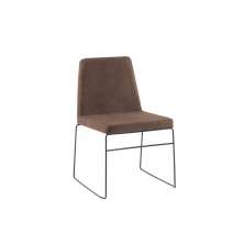 Cadeira de Jantar Paris Nobuk Marrom Base Aço Preto - OOCA Móveis