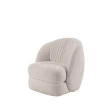Poltrona Biscuit Tecido Super Boucle Cru - OOCA Móveis