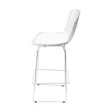 Banqueta Com Almofada Bertoia Cor Branca - Cromada