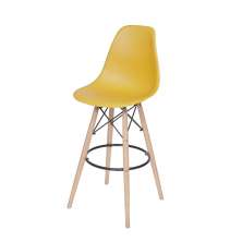 Banqueta DKR Eames Açafrão e Madeira