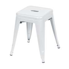 Banqueta Retro Baixa Bar Cozinha 41,5X41Cm Aço Branca