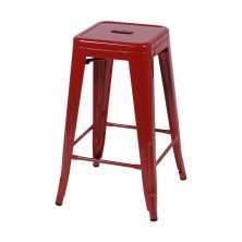 Banqueta Retro Bar Cozinha 41,5X41Cm Aço Vermelho