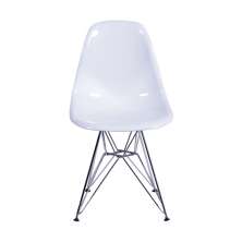 Cadeira Acrilíca Eames Dkr Cozinha Jantar Cromado Branco