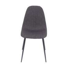 Cadeira Design Linho Sala De Jantar Base Preto E Grafite