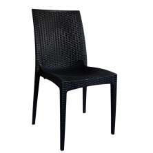 Cadeira Rattan Cozinha Sala De Jantar Polipropileno Preto