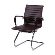 Cadeira de Escritório Eames Esteirinha Baixa Fixa - PU Café
